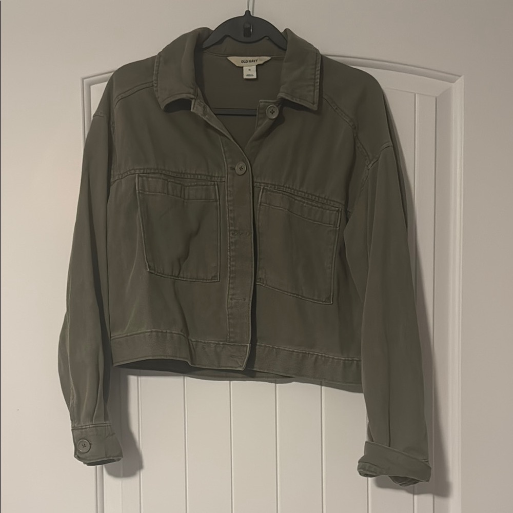 Old Navy Olive Green Women's Cropped Jacket